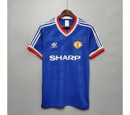 Manchester United 86/88 Away Blue Soccer Jersey